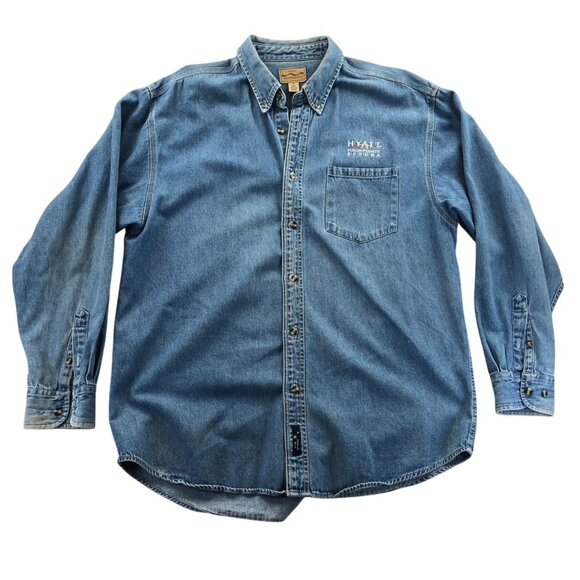 Blouson Bombardier Vintage Port J Authority - Denim Bleu, Taille XL, Doublé